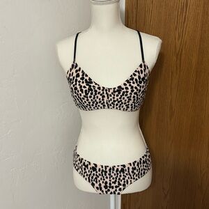 Xhilaration pink & black cheetah print 2 pc bikini set M